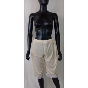 Handmade Upcycled Ivory Nylon Tricot Bloomers Lace Trim Pettipants Small